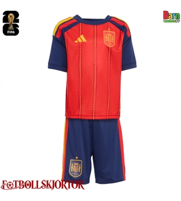 Spanien Hemmakläder Barn VM 2026 Kortärmad (+ Korta byxor)
